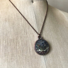 Load image into Gallery viewer, Moss Agate Full Moon Necklace #1 - Ready to Ship