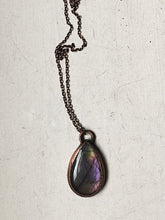 Load image into Gallery viewer, Medium Labradorite Teardrop Necklace (Pinkish Purple)- Ready to Ship