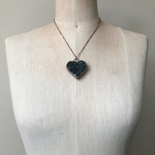 Load image into Gallery viewer, Dark Amethyst Druzy Heart Necklace #5 - Ready to Ship