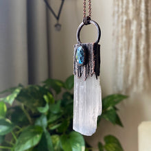 Load image into Gallery viewer, Selenite & Blue Kyanite Necklace #1 - Ready to Ship