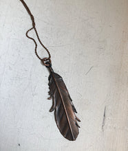 Load image into Gallery viewer, Electroformed Small Wild Feather Necklace (Icarus Soaring)