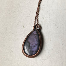 Load image into Gallery viewer, Medium Labradorite Teardrop Necklace (Purple)- Ready to Ship