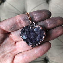 Load image into Gallery viewer, Dark Amethyst Druzy Heart Necklace #1 - Ready to Ship