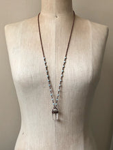 Load image into Gallery viewer, Polished Clear Quartz Point Necklace with Amazonite Accented Chain (Satya Collection)