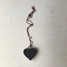 Load image into Gallery viewer, Dark Amethyst Druzy Tell Tale Heart Necklace #4