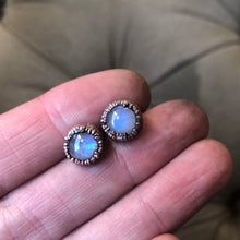 Load image into Gallery viewer, Rainbow Moonstone Stud Earrings #2 - Ready to Ship