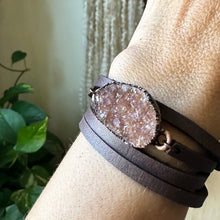 Load image into Gallery viewer, Ametrine Druzy and Leather Wrap Bracelet/Choker #2

