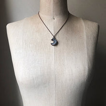 Load image into Gallery viewer, Chalcedony Crescent Moon Necklace (Ready to Ship) - Darkness Calling Collection