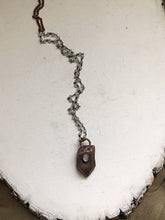 Load image into Gallery viewer, Copper Crystal Point with Rainbow Moonstone Necklace on Sterling Silver & Moonstone Rosary Chain - Ready to Ship (5/17 Update)
