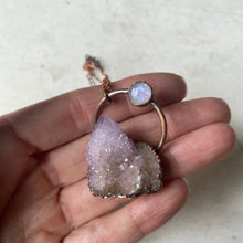 Load image into Gallery viewer, Amethyst Spirit Quartz with Rainbow Moonstone Necklace #2 - Ready to Ship