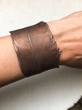 Load image into Gallery viewer, Electroformed Feather Wide Cuff Bracelet - Made to Order