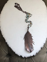 Load image into Gallery viewer, Electroformed Wild Feather & Amazonite Necklace (Large) - (5/17 Update)