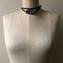 Load image into Gallery viewer, Gray Druzy and Leather Wrap Bracelet/Choker #2 - Ready to Ship