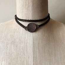 Load image into Gallery viewer, Druzy Wrap Bracelet/Choker - Light Gray (Flower Moon Collection)