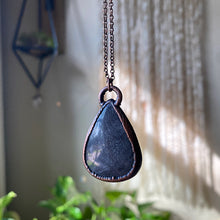 Load image into Gallery viewer, Silver Obsidian Teardrop Necklace - Ready to Ship