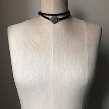 Load image into Gallery viewer, Raw Ruby and Leather Wrap Bracelet/Choker #2 (Ready to Ship) - Darkness Calling Collection