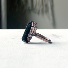 Load image into Gallery viewer, Black Tourmaline Statement Ring #1 (Size 6.75)