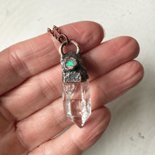 Load image into Gallery viewer, Clear Quartz Point & Raw Opal Necklace #5 - Ready to Ship