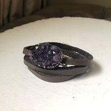 Load image into Gallery viewer, Raw Amethyst Druzy Wrap Bracelet/Choker - Snow Moon Collection