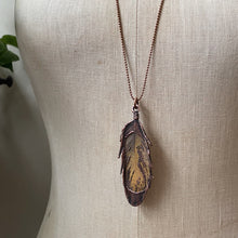 Load image into Gallery viewer, Electroformed Yellow Macaw Feather Necklace #1 - Ready to Ship
