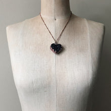 Load image into Gallery viewer, Dark Amethyst Druzy Heart Necklace #1 - Ready to Ship