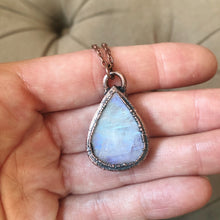 Load image into Gallery viewer, Rainbow Moonstone Teardrop Necklace - Ready to Ship