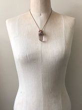 Load image into Gallery viewer, Polished Clear Quartz Point & Raw Citrine Necklace #1 (Icarus Soaring)