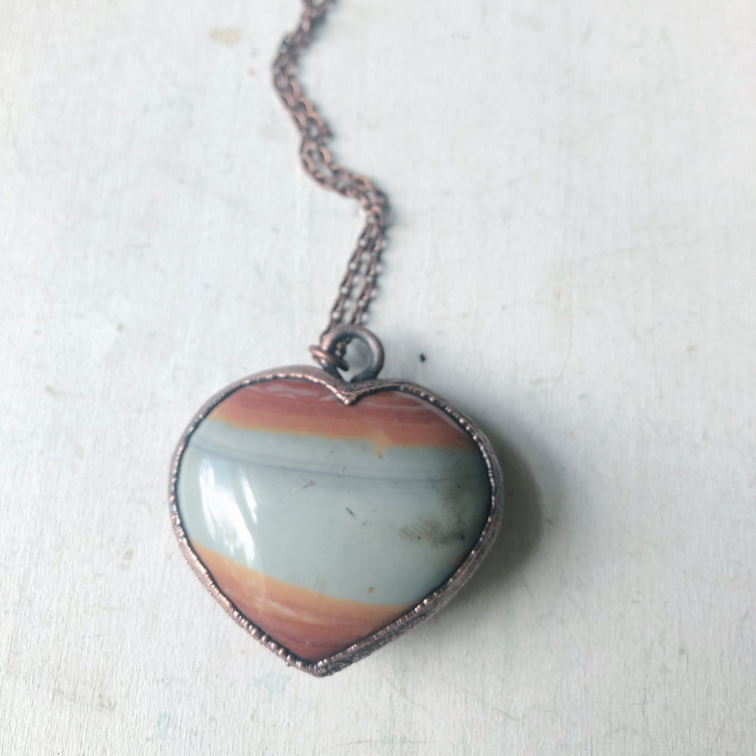 Polychrome Jasper Heart Necklace #3