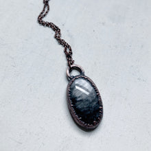Load image into Gallery viewer, Silver Obsidian Necklace #4