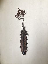 Load image into Gallery viewer, Electroformed Feather and Rainbow Moonstone Necklace - Ready to Ship
