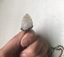 Load image into Gallery viewer, White Spirit Quartz Point Necklace with Amazonite Accented Chain (Satya Collection)