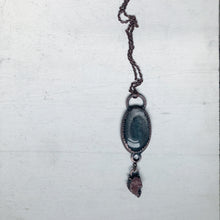 Load image into Gallery viewer, Silver Obsidian & Pink Amethyst Necklace