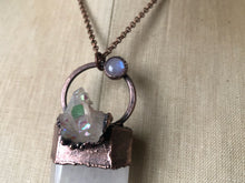 Load image into Gallery viewer, Clear Quartz Point, Angel Aura and Moonstone Necklace - Ready to Ship