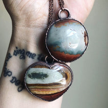 Load image into Gallery viewer, Polychrome Jasper Moon Necklace #5