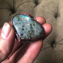 Load image into Gallery viewer, Labradorite Heart Necklace #5