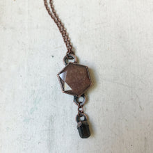 Load image into Gallery viewer, Sunstone Hexagon and Dravite Necklace - Ready to Ship
