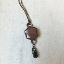 Load image into Gallery viewer, Sunstone Hexagon and Dravite Necklace - Ready to Ship