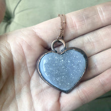 Load image into Gallery viewer, Agate Druzy “Broken Open” Heart Necklace #1 - Ready to Ship