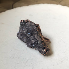 Load image into Gallery viewer, Amethyst Cluster Two Finger Ring - Snow Moon Collection