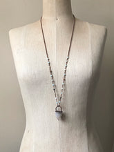 Load image into Gallery viewer, White Spirit Quartz Point Necklace with Amazonite Accented Chain (Satya Collection)