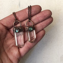 Load image into Gallery viewer, Clear Quartz Point with Labradorite Necklace