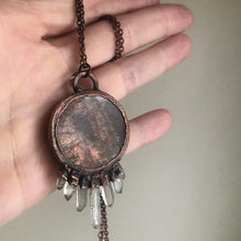 Load image into Gallery viewer, Round Sunstone & Clear Quartz Necklace #2- Ready to Ship