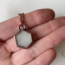 Load image into Gallery viewer, White Moonstone Hexagon Necklace #1 - Ready to Ship