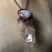 Load image into Gallery viewer, Candle Quartz & Rainbow Moonstone Statement Necklace - Ready to Ship