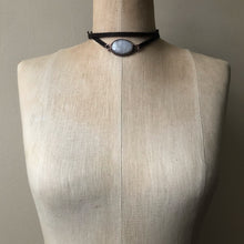 Load image into Gallery viewer, Rainbow Moonstone & Leather Wrap Bracelet/Choker #2 - Ready to Ship