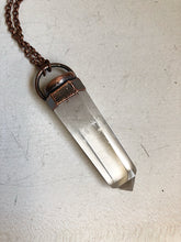 Load image into Gallery viewer, Polished Clear Quartz Point & Golden Rutilated Quartz Topped Necklace #1 (Icarus Soaring)