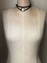 Load image into Gallery viewer, Labradorite and Leather Wrap Bracelet/Choker #1