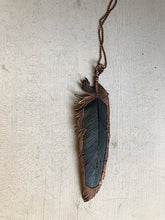 Load image into Gallery viewer, Electroformed Macaw Feather Necklace