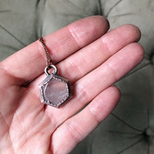 Load image into Gallery viewer, Rose Quartz Hexagon Necklace #2 - Ready to Ship