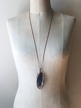 Load image into Gallery viewer, Electroformed Macaw Feather Necklace - Ready to Ship (5/17 Update)